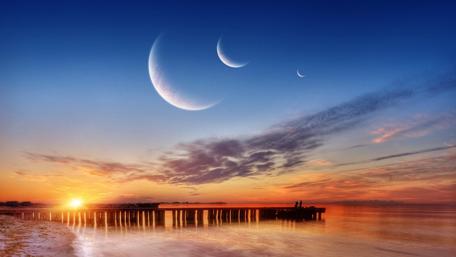 Three moons - Fantasy Art wallpaper