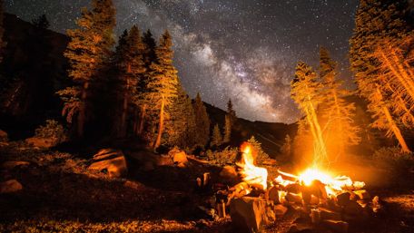 Starry Night by the Campfire wallpaper