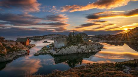 Norwegian houses wallpaper