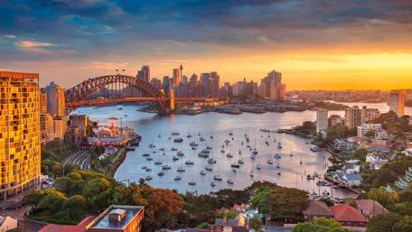Sydney skyline and Sydney Harbour Bridge wallpaper