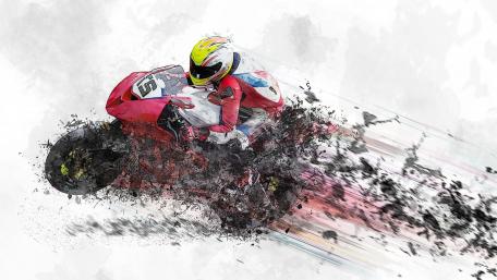 Blazing Speed Abstract Motorbike Art wallpaper