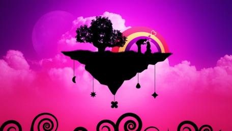 Purple love art wallpaper