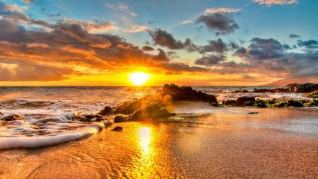 Sunset in Kihei (Hawaii) wallpaper