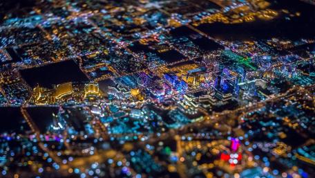 Las Vegas aerial view at night wallpaper