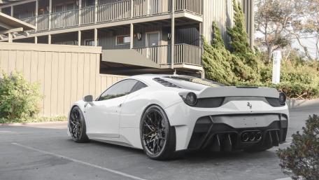 White Ferrari Elegance in Motion wallpaper