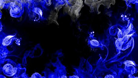 Blue flower flame wallpaper