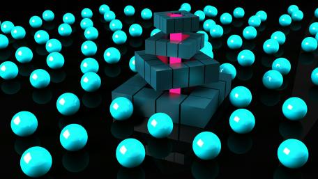 3D Turquoise balls wallpaper