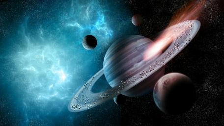 Mystical Rings of the Galactic Giant wallpaper