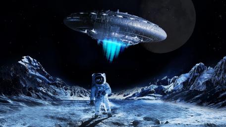 Astronaut on the moon wallpaper