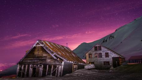 Serene Winter Night Under a Starry Sky wallpaper