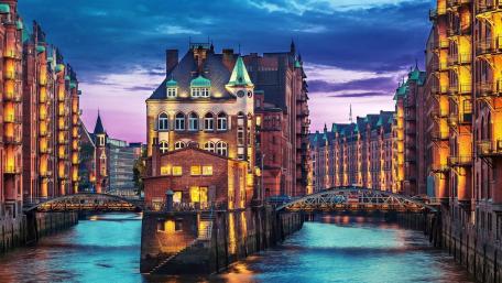 Old warehouse in Hamburg wallpaper