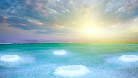 Dead Sea salt islands in Israel wallpaper