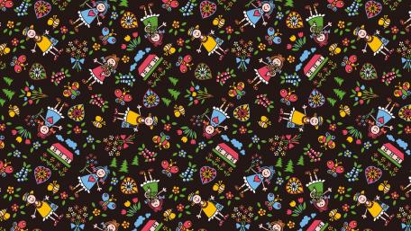 Whimsical Anime Adventure Pattern wallpaper