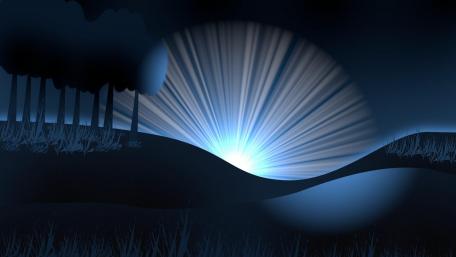 Calm Blue Atmosphere with Sun Rays wallpaper