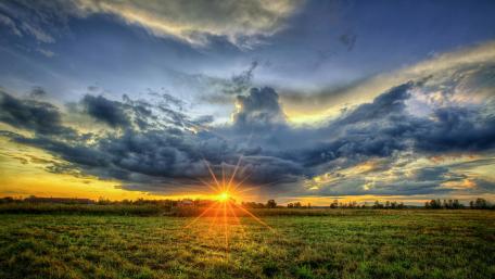 Stunning Sunset Over Prairie Landscape wallpaper