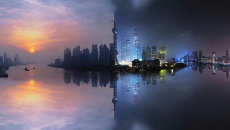 Shanghai Night and Day wallpaper