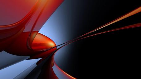 Dynamic Red Abstract Waves in 3D Space wallpaper