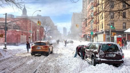 Winter Wonderland in the Urban Landscape wallpaper