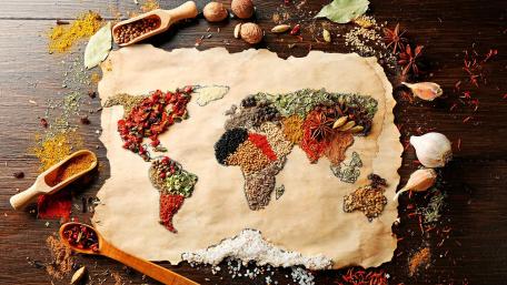 World map condiments wallpaper