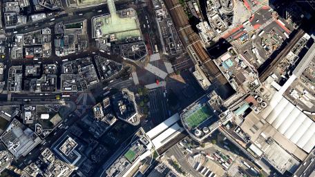 Aerial View of Urban Metropolis wallpaper