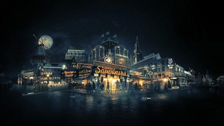Amsterdam nightscape wallpaper