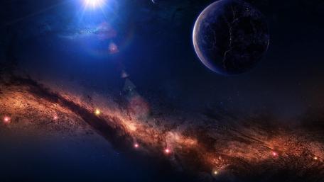 Planets nurtured in the nebula wallpaper