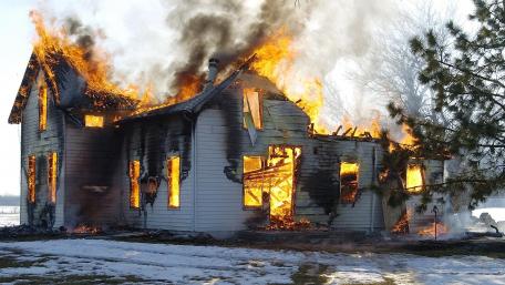 House on fire wallpaper