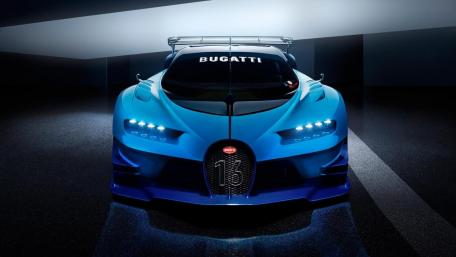 Stunning Electric Blue Bugatti Vision Supercar Wallpaper wallpaper