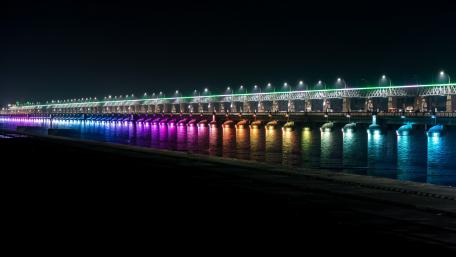 A Century Old Barrage over Krishna River wallpaper