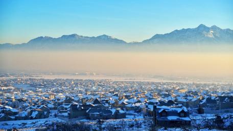 Salt Lake City in winter wallpaper