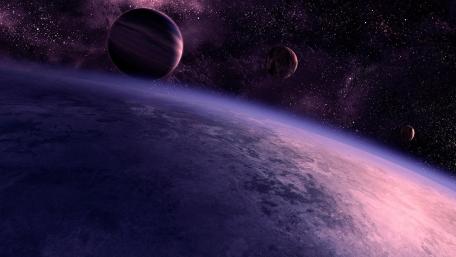 Celestial Wonders of the Purple Universe wallpaper