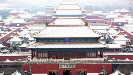 Forbidden City under snow wallpaper