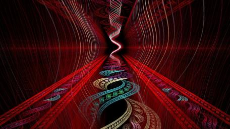 Vibrant Fractal Symphony in Red Shades wallpaper