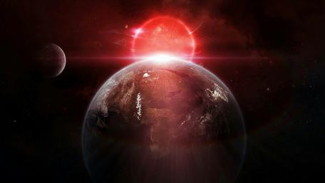 Celestial Dawn Over the Planetary Sphere wallpaper