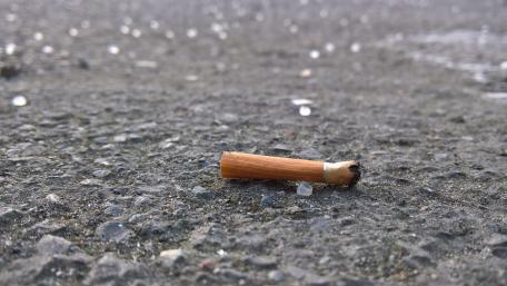Discarded Cigarette Butt on Pavement wallpaper