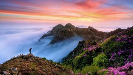 Wugong Mountain at spring wallpaper