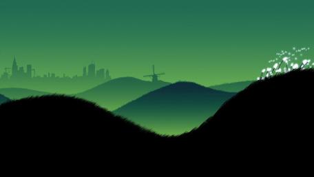 Minimalist Green Nature Landscape Wallpaper wallpaper