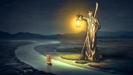 Saint Christopher - Surreal fantasy art wallpaper