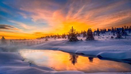 Picturesque Rogaland in winter (Norway) wallpaper