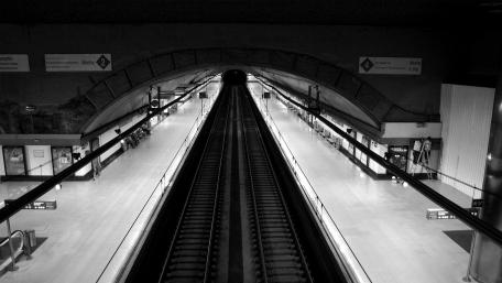 Subway Serenity in Monochrome wallpaper