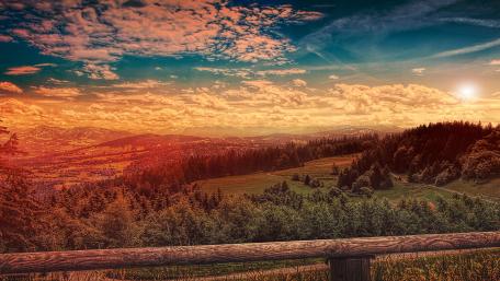Sunrise Over Serene Hillside wallpaper