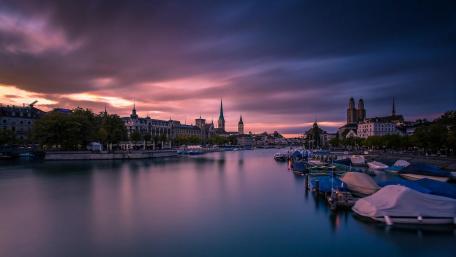 Linth river at dusk wallpaper