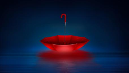 Upside down red umbrella - Digital Art wallpaper