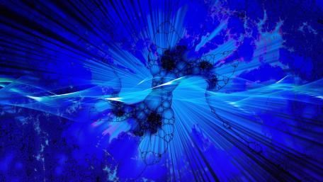 Electric Blue Fractal Fusion wallpaper