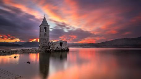Church of Sant Romà the Submerged church wallpaper