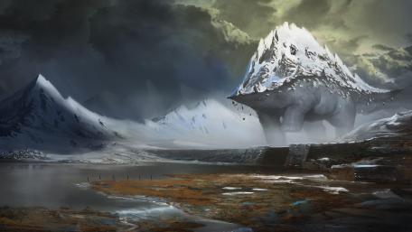Giant mountain beast wallpaper