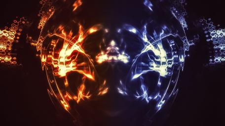Radiant Duality of Fire and Ice wallpaper