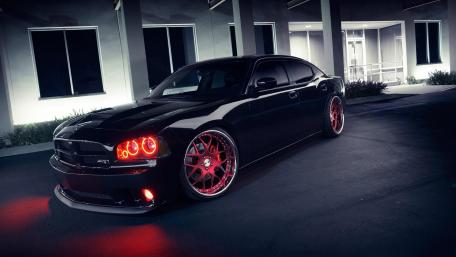 Dodge Charger LX with red lights wallpaper