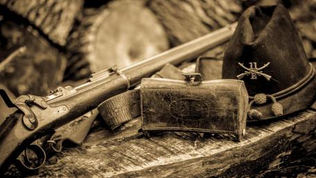 Timeless Military Artifacts in Monochrome wallpaper