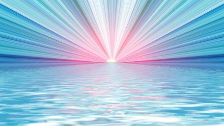blue sunset digital art wallpaper